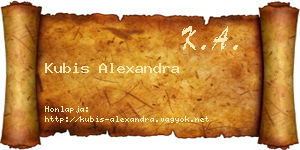 Kubis Alexandra névjegykártya