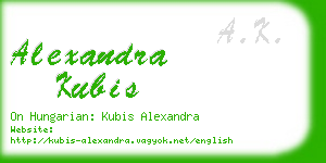 alexandra kubis business card